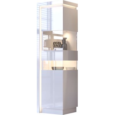Weiße Hochglanz Vitrine - Maße 60x198x42cm Weiße Hochglanz Vitrine - Maße 60x198x42cm