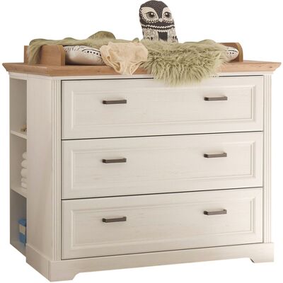 Die Möbelfundgrube Kommode Wickelkommode Pinie weiß - Artisan Eiche 114 cm - JASMIN Die Möbelfundgrube Kommode Wickelkommode Pinie weiß - Artisan Eiche 114 cm - JASMIN