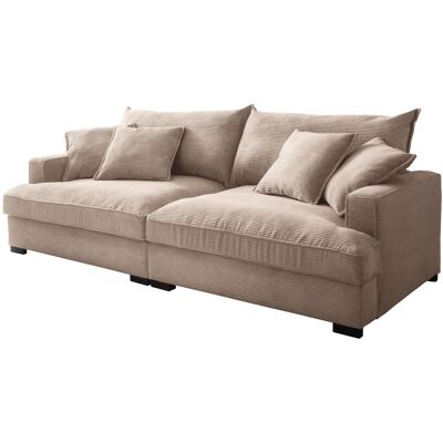 Massivart Big Sofa Cord beige - 242 cm - Nosagunterfederung - TRIBECCA Massivart Big Sofa Cord beige - 242 cm - Nosagunterfederung - TRIBECCA