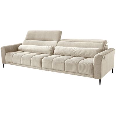 Massivart Big Sofa Cord beige elektrisch ausfahrbar 280 cm - LOGAN Massivart Big Sofa Cord beige elektrisch ausfahrbar 280 cm - LOGAN
