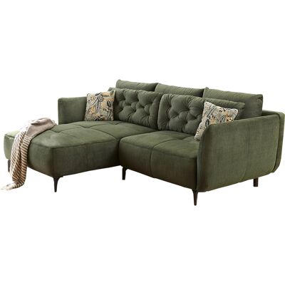 Massivart Ecksofa grün Veloursbezug 251 x 186 cm - SALO Massivart Ecksofa grün Veloursbezug 251 x 186 cm - SALO