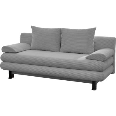 Massivart Schlafsofa Cord grau mit Bettkasten Federkern 190 cm - BAREND Massivart Schlafsofa Cord grau mit Bettkasten Federkern 190 cm - BAREND