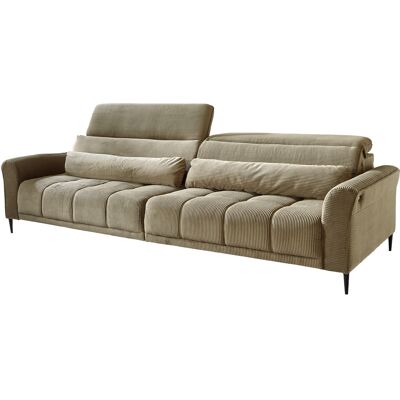 Massivart Big Sofa Cord grün elektrisch ausfahrbar 280 cm - LOGAN Massivart Big Sofa Cord grün elektrisch ausfahrbar 280 cm - LOGAN