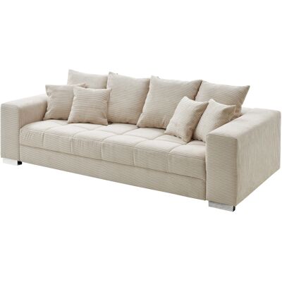 Massivart Big Sofa Cord beige - 254 cm - mit Nosagunterfederung - BORNEO Massivart Big Sofa Cord beige - 254 cm - mit Nosagunterfederung - BORNEO