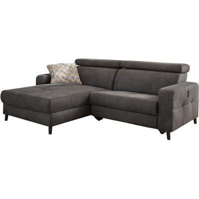 Die Möbelfundgrube Ecksofa mit Relaxfunktion grau 249 x 109 cm - DOPPIO Die Möbelfundgrube Ecksofa mit Relaxfunktion grau 249 x 109 cm - DOPPIO