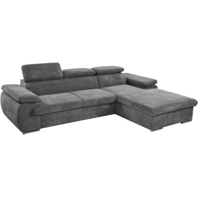 Massivart Ecksofa Cord anthrazit Schlaffunktion Bettkasten 284 x 196 cm - CINDY Massivart Ecksofa Cord anthrazit Schlaffunktion Bettkasten 284 x 196 cm - CINDY