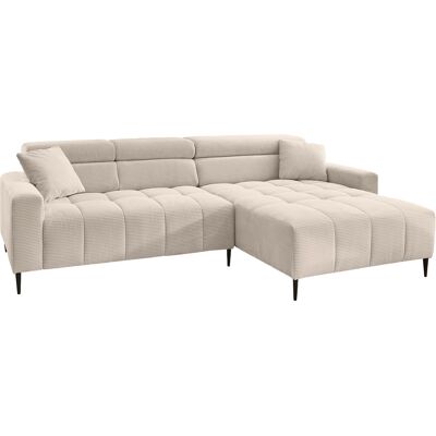 Massivart Ecksofa Cord beige elektrisch ausfahrbar 256 cm - OT rechts - SIMPLE Massivart Ecksofa Cord beige elektrisch ausfahrbar 256 cm - OT rechts - SIMPLE