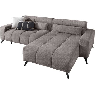 Die Möbelfundgrube Ecksofa grau 267 cm mit XXL-Sitztiefenverstellung - OT rechts - BALI Die Möbelfundgrube Ecksofa grau 267 cm mit XXL-Sitztiefenverstellung - OT rechts - BALI