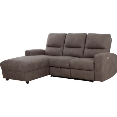 Massivart Ecksofa braun 216 x 156 cm mit Relaxfunktion Federkern - PALINA Massivart Ecksofa braun 216 x 156 cm mit Relaxfunktion Federkern - PALINA