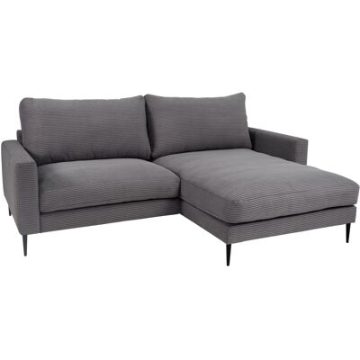 Massivart Ecksofa Cord grau 220 x 164 cm - OT rechts - NORDVIK Massivart Ecksofa Cord grau 220 x 164 cm - OT rechts - NORDVIK