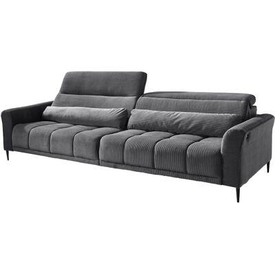 Massivart Big Sofa Cord grau elektrisch ausfahrbar 280 cm - LOGAN Massivart Big Sofa Cord grau elektrisch ausfahrbar 280 cm - LOGAN