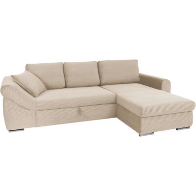 Die Möbelfundgrube Ecksofa Schlaffunktion Bettkasten creme Cord 261 cm - RAMONA Die Möbelfundgrube Ecksofa Schlaffunktion Bettkasten creme Cord 261 cm - RAMONA