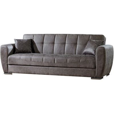Die Möbelfundgrube Schlafsofa grau Bettkasten ausziehbar Federkern 229 cm - OSMA Die Möbelfundgrube Schlafsofa grau Bettkasten ausziehbar Federkern 229 cm - OSMA