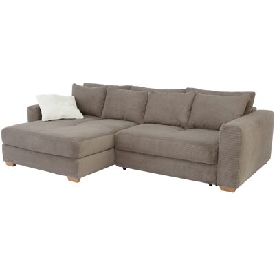 Massivart Ecksofa Cord Schlaffunktion taupe Bettkasten 288 x 186 cm - KAMPEN Massivart Ecksofa Cord Schlaffunktion taupe Bettkasten 288 x 186 cm - KAMPEN