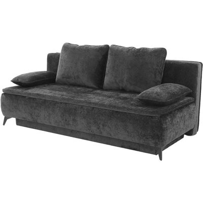 Massivart Schlafsofa grau 204 cm mit Bettkasten - Dauerschläfer - LIVENTO Massivart Schlafsofa grau 204 cm mit Bettkasten - Dauerschläfer - LIVENTO