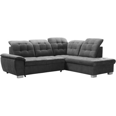 Massivart Ecksofa mit Schlaffunktion grau 262 x 215 cm Bettkasten - LOTTA Massivart Ecksofa mit Schlaffunktion grau 262 x 215 cm Bettkasten - LOTTA
