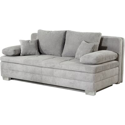 Massivart Schlafsofa Bettkasten Dauerschläfer grau Federkern 203 cm - LINDAU Massivart Schlafsofa Bettkasten Dauerschläfer grau Federkern 203 cm - LINDAU