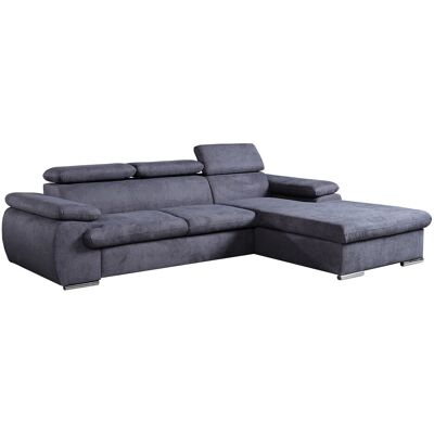 Massivart Ecksofa mit Schlaffunktion grau Bettkasten 284 x 196 cm - COAL Massivart Ecksofa mit Schlaffunktion grau Bettkasten 284 x 196 cm - COAL