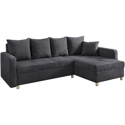 Die Möbelfundgrube Ecksofa mit Schlaffunktion anthrazit 228 cm Bettkasten - KAPPELN Die Möbelfundgrube Ecksofa mit Schlaffunktion anthrazit 228 cm Bettkasten - KAPPELN