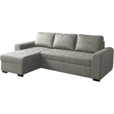 Die Möbelfundgrube Ecksofa mit Schlaffunktion grau 243 x 155 cm Bettkasten POLL Die Möbelfundgrube Ecksofa mit Schlaffunktion grau 243 x 155 cm Bettkasten POLL