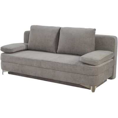 Massivart Schlafsofa Cord mit Bettkasten grau 204 cm - NOAH Massivart Schlafsofa Cord mit Bettkasten grau 204 cm - NOAH