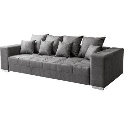Massivart Big Sofa grau Vintage - Microfaser - 254 cm - BORNEO Massivart Big Sofa grau Vintage - Microfaser - 254 cm - BORNEO