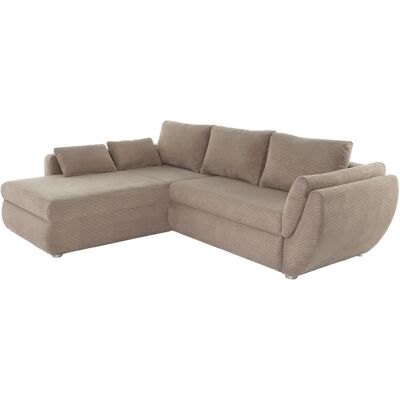 Massivart Ecksofa Cord taupe - Schlaffunktion Bettkasten 272 cm - TAIFUN Massivart Ecksofa Cord taupe - Schlaffunktion Bettkasten 272 cm - TAIFUN