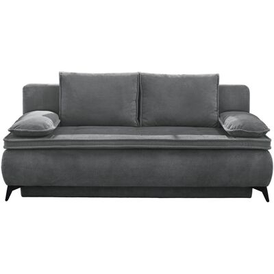 Massivart Schlafsofa Cord Bettkasten grau Dauerschläfer 205 cm - DREAMER Massivart Schlafsofa Cord Bettkasten grau Dauerschläfer 205 cm - DREAMER