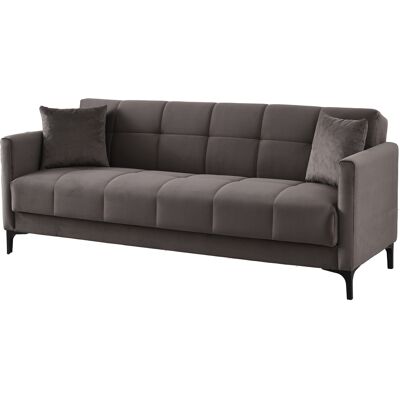 Die Möbelfundgrube Einzelsofa grau Schlaffunktion Bettkasten ausziehbar 213 cm - PERU Die Möbelfundgrube Einzelsofa grau Schlaffunktion Bettkasten ausziehbar 213 cm - PERU