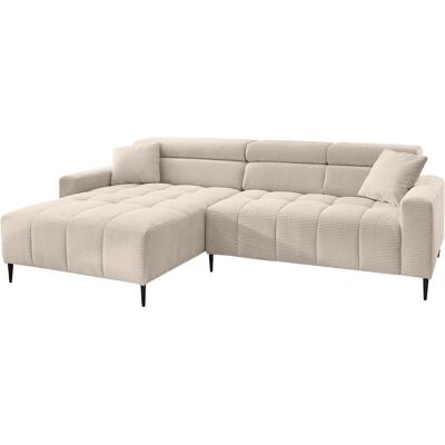 Massivart Ecksofa Cord beige elektrisch ausfahrbar 256 cm - OT links - SIMPLE Massivart Ecksofa Cord beige elektrisch ausfahrbar 256 cm - OT links - SIMPLE