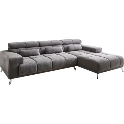 Massivart Ecksofa grau elektrisch ausfahrbar 285 cm - OT rechts - SPEED Massivart Ecksofa grau elektrisch ausfahrbar 285 cm - OT rechts - SPEED