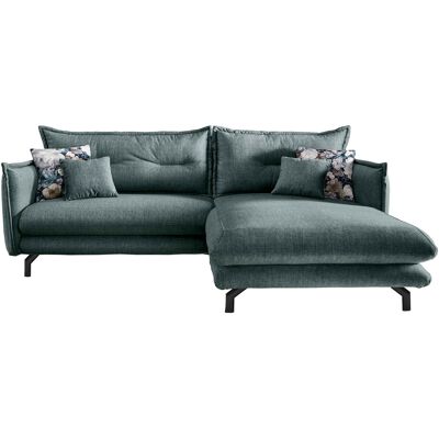 Massivart Ecksofa blau 255 x 180 cm - verstellbare Armlehnen - LAVA Massivart Ecksofa blau 255 x 180 cm - verstellbare Armlehnen - LAVA