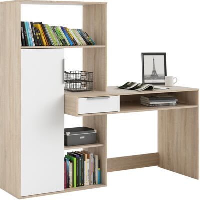 Die Möbelfundgrube Computerschreibtisch Eiche - weiß 163 cm - FUNCTION PLUS Die Möbelfundgrube Computerschreibtisch Eiche - weiß 163 cm - FUNCTION PLUS