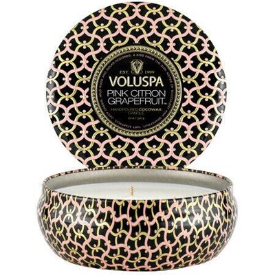 Voluspa Pink Citron Grapefruit 3-Wick Kerze - Dekorative Dose Voluspa Pink Citron Grapefruit 3-Wick Kerze - Dekorative Dose