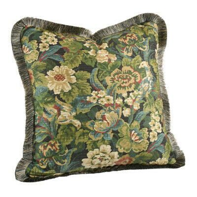Artwood Ebonleaf Flower Cushion Cover Fringe Green Artwood Ebonleaf Flower Cushion Cover Fringe Green