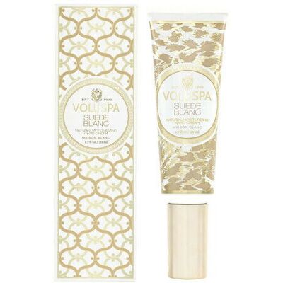 Voluspa Suede Blanc Handcreme - Leder Amber Zeder - 50ml Voluspa Suede Blanc Handcreme - Leder Amber Zeder - 50ml
