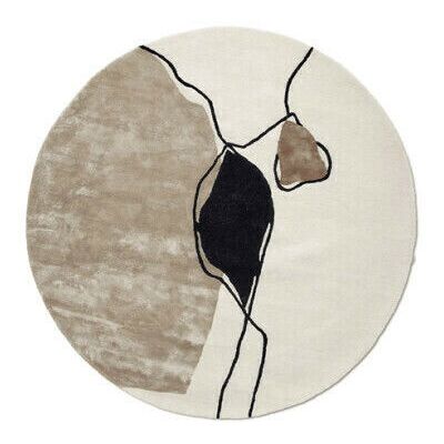Classic Collection Abstract Rug Round Ivory Classic Collection Abstract Rug Round Ivory