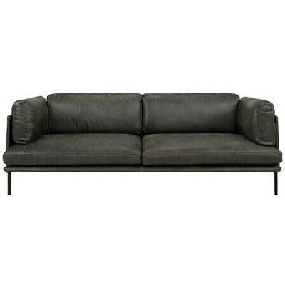 Artwood Brioche Leather Sofa Ebony Artwood Brioche Leather Sofa Ebony