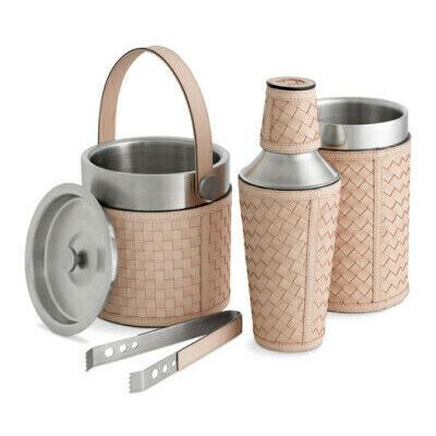 Eichholtz Sintra Bar Set Tan Leather Set of 3 Eichholtz Sintra Bar Set Tan Leather Set of 3