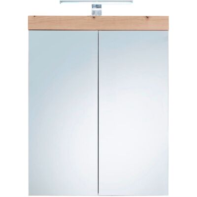 AmandaMando Badezimmerschrank mit 2 Türen und Licht - Badmöbel AmandaMando Badezimmerschrank mit 2 Türen und Licht - Badmöbel