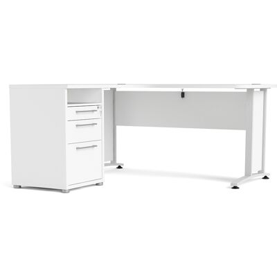 Ebuy24 Prisme Eckschreibtisch - Modernes Design, 1 Ablage & 3 Schubladen Ebuy24 Prisme Eckschreibtisch - Modernes Design, 1 Ablage & 3 Schubladen