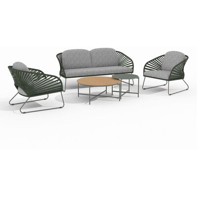 House Nordic Novella Loungeset inkl. Kissen grau, grün. House Nordic Novella Loungeset inkl. Kissen grau, grün.