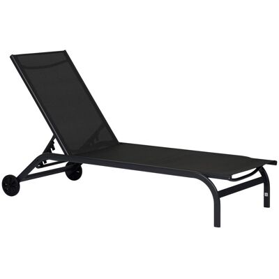 Schou Halfdan Sonnenliege 5 Positionen mit Rädern schwarz. Schou Halfdan Sonnenliege 5 Positionen mit Rädern schwarz.