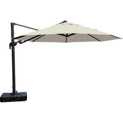 Schou Anders Hängeschirm, ø3,5 M, mit Fuss, schwarz und offwhite. Schou Anders Hängeschirm, ø3,5 M, mit Fuss, schwarz und offwhite.