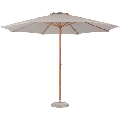 Schou Frank Sonnenschutz Sonnenschirm mit Deichsel Ø3.5M Teakholz dekor, beige. Schou Frank Sonnenschutz Sonnenschirm mit Deichsel Ø3.5M Teakholz dekor, beige.