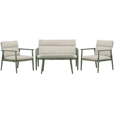Venture Design Mazzaro Loungeset 1 Sofa, 2 Stühle, 1 Couchtisch grün. Venture Design Mazzaro Loungeset 1 Sofa, 2 Stühle, 1 Couchtisch grün.
