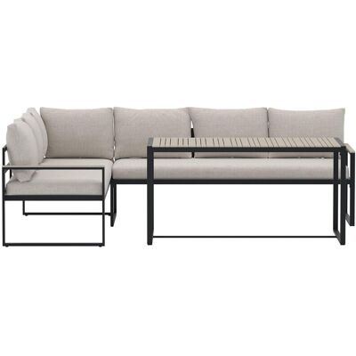Ios Garten Lounge Ecksofa 3+2-Sitzer und Couchtisch Natur. Ios Garten Lounge Ecksofa 3+2-Sitzer und Couchtisch Natur.
