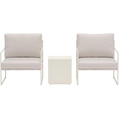 Venture Design Lissabon Loungeset 1 Tisch, 2 Loungesessel beige. Venture Design Lissabon Loungeset 1 Tisch, 2 Loungesessel beige.