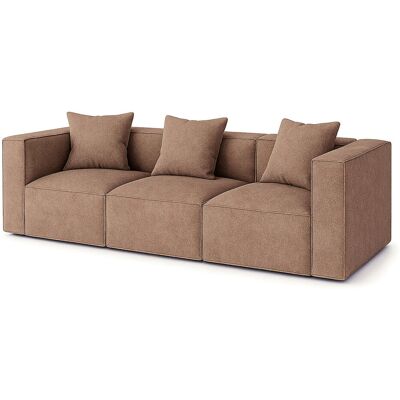 Trade Point Box 3-Sitzer Sofa, 3 Dekokissen beige, braun. Trade Point Box 3-Sitzer Sofa, 3 Dekokissen beige, braun.