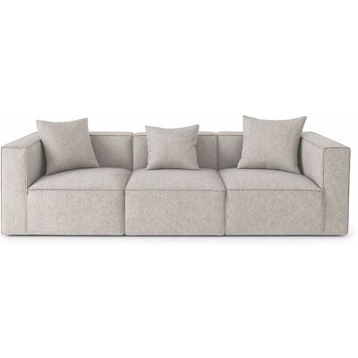 Trade Point Box 3-Sitzer Sofa, 3 Dekokissen hellgrau. Trade Point Box 3-Sitzer Sofa, 3 Dekokissen hellgrau.